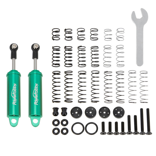 Powerhobby 80mm Promatics Two Stage Internal Spring Shocks (2) Green - PowerHobby