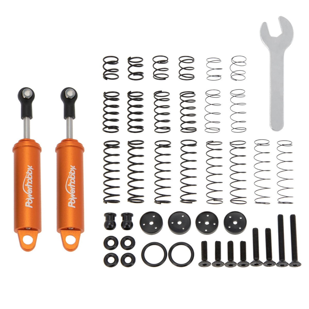 Powerhobby 80mm Promatics Two Stage Internal Spring Shocks (2) Orange - PowerHobby