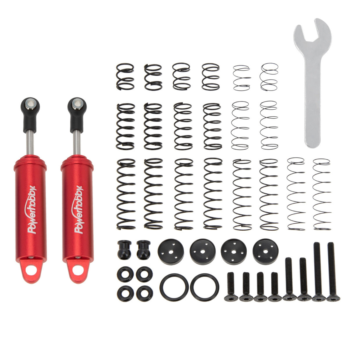 Powerhobby 80mm Promatics Two Stage Internal Spring Shocks (2) Red - PowerHobby