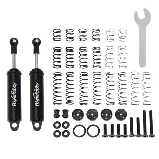 Powerhobby 90mm Promatics Two Stage Internal Spring Shocks (2) Black - PowerHobby