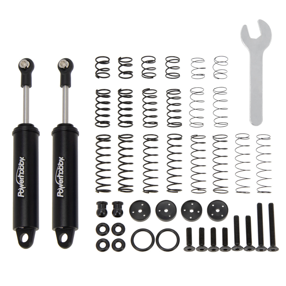 Powerhobby 100mm Promatics Two Stage Internal Spring Shocks (2) Black - PowerHobby