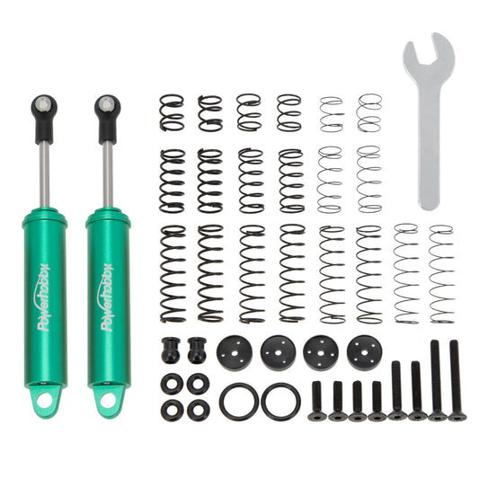 Powerhobby 100mm Promatics Two Stage Internal Spring Shocks (2) Green - PowerHobby