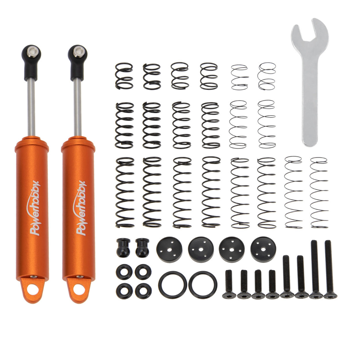 Powerhobby 110mm Promatics Two Stage Internal Spring Shocks (2) Orange - PowerHobby