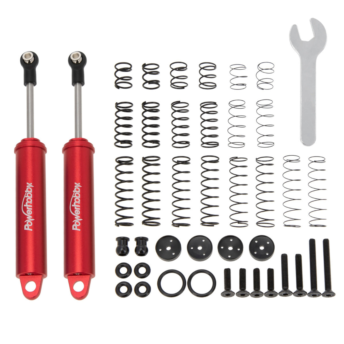 Powerhobby 110mm Promatics Two Stage Internal Spring Shocks (2) Red - PowerHobby