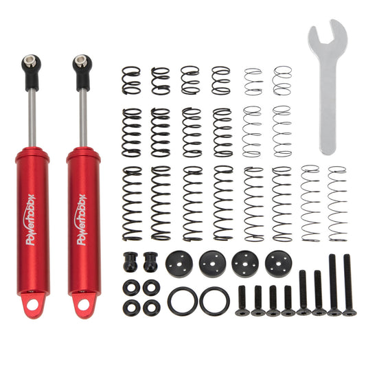 Powerhobby 110mm Promatics Two Stage Internal Spring Shocks (2) Red - PowerHobby