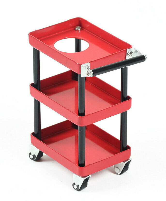 Powerhobby 1/10 Garage RACK Tool CART W/ Wheels Red Crawler Accessories - PowerHobby