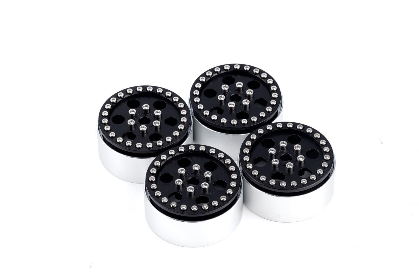 Powerhobby B5 Aluminum 1.9 Beadlock Wheels Super Positive Offset Black (4) 1/10 - PowerHobby