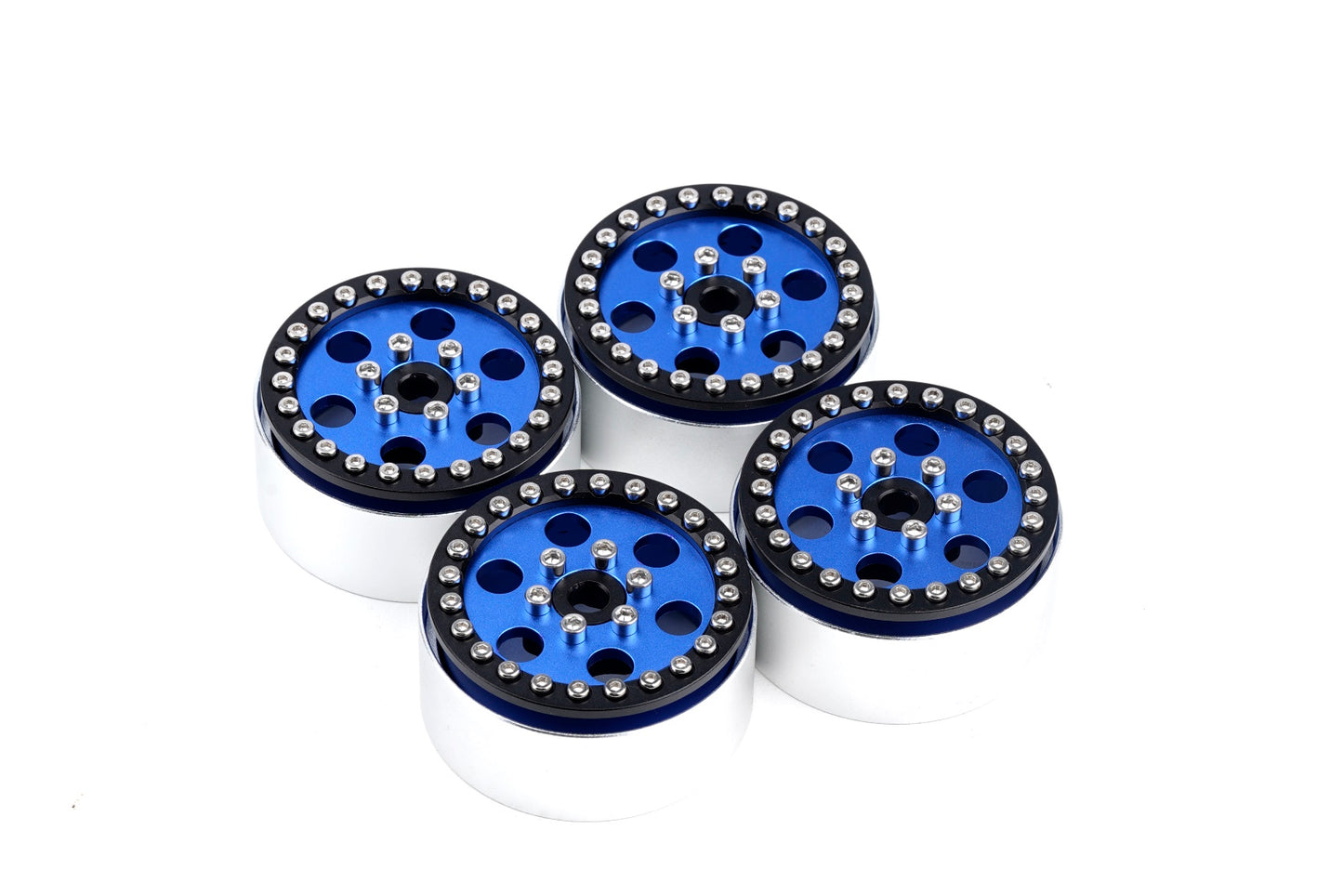 Powerhobby B5 Aluminum 1.9 Beadlock Wheels Super Positive Offset Blue (4) 1/10 - PowerHobby