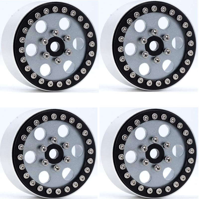 Powerhobby B5 Aluminum 1.9 Beadlock Wheels Super Positive Offset Grey (4) 1/10 - PowerHobby