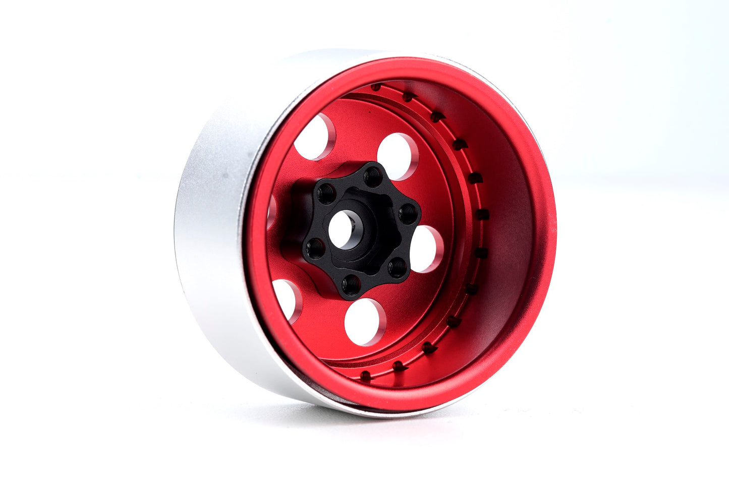 Powerhobby B5 Aluminum 1.9 Beadlock Wheels Super Positive Offset Red (4) 1/10 - PowerHobby