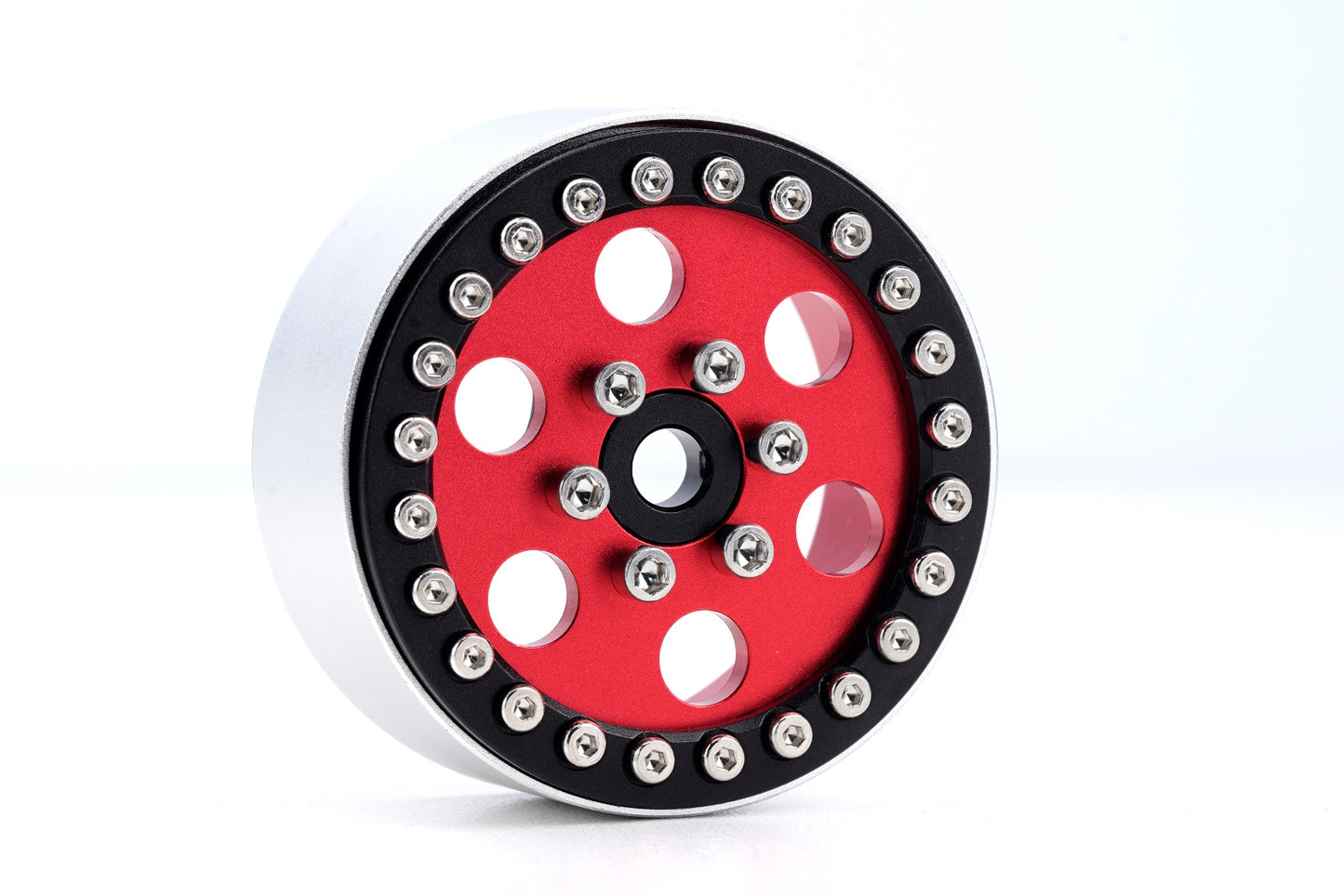 Powerhobby B5 Aluminum 1.9 Beadlock Wheels Super Positive Offset Red (4) 1/10 - PowerHobby