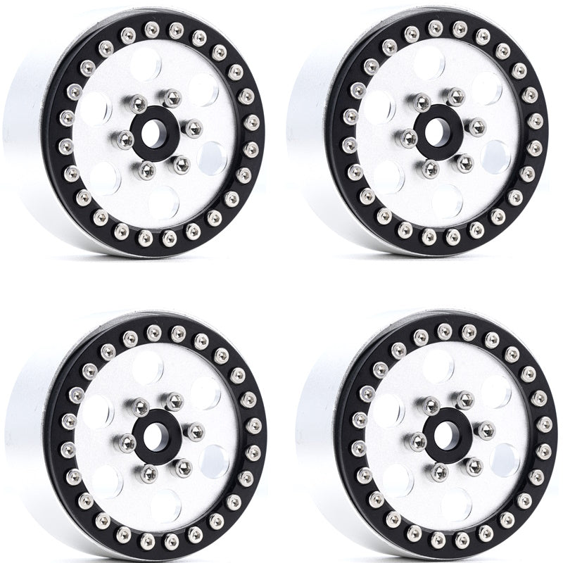 Powerhobby B5 Aluminum 1.9 Beadlock Wheels Super Positive Offset Silver (4) 1/10 - PowerHobby