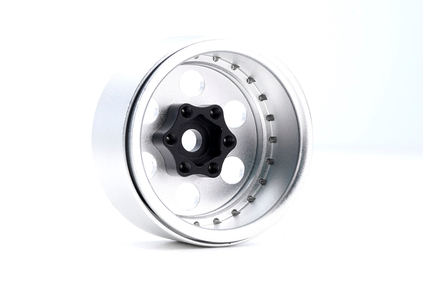 Powerhobby B5 Aluminum 1.9 Beadlock Wheels Super Positive Offset Silver (4) 1/10 - PowerHobby