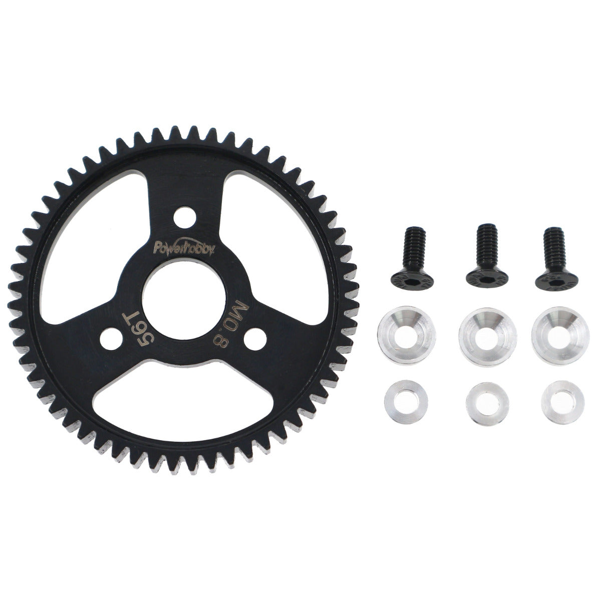 Powerhobby 32P 0.8M 56T Hardened Steel Spur Gear - PowerHobby