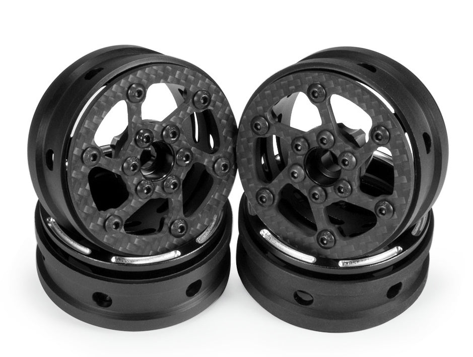 Powerhobby 1.9" Carbon Fiber Lightweight Beadlock Wheels A 1/10 Rock Crawler - PowerHobby