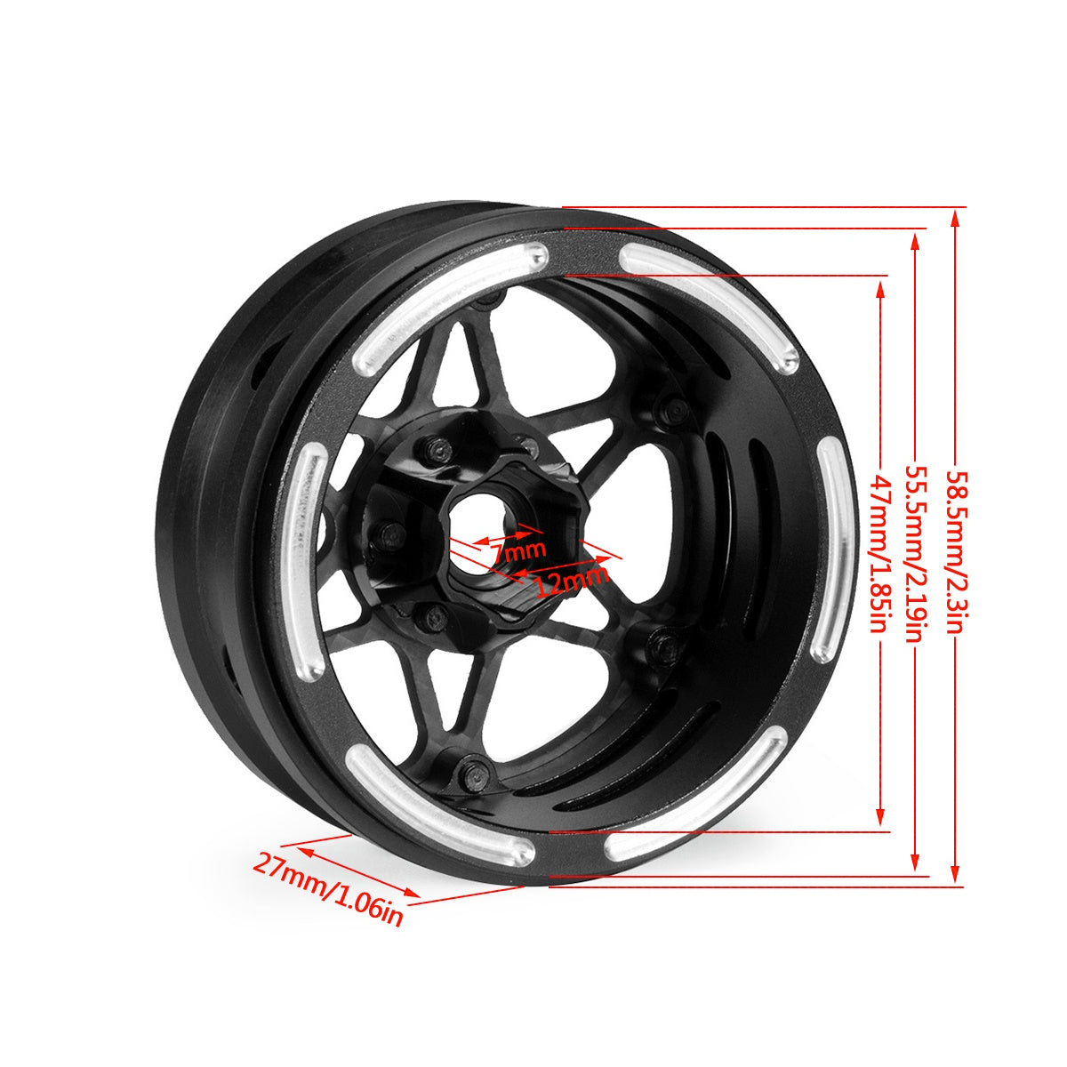 Powerhobby 1.9" Carbon Fiber Lightweight Beadlock Wheels A 1/10 Rock Crawler - PowerHobby