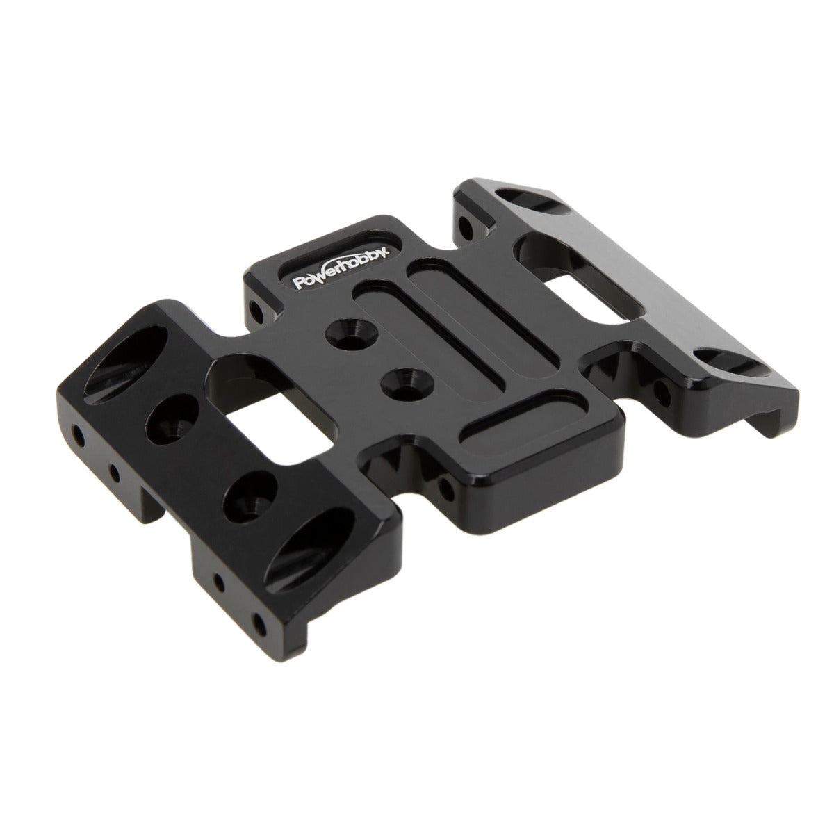 Powerhobby Aluminum Gearbox Skid Plate Black Axial SCX10 / LCG - PowerHobby