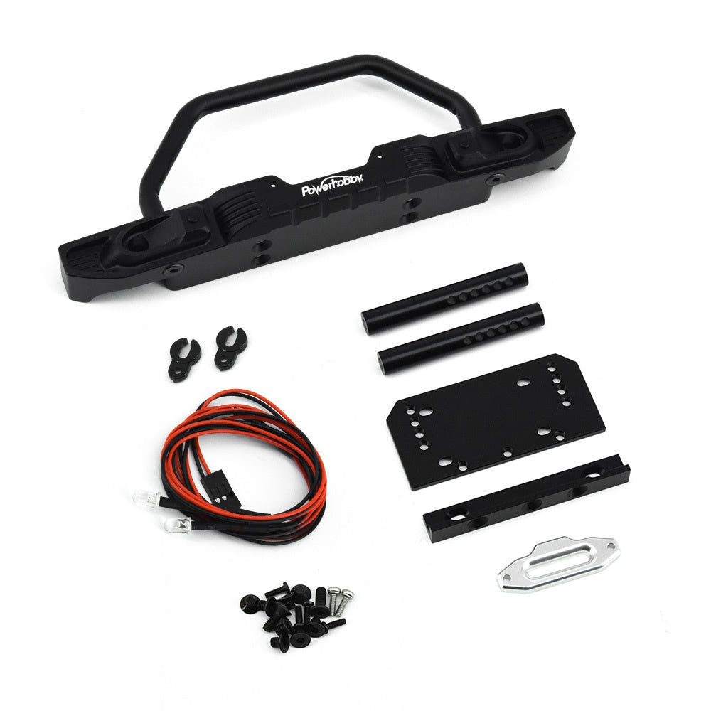 Powerhobby Aluminum Front Bumper w LED Lights Axial SCX10 90046 - PowerHobby