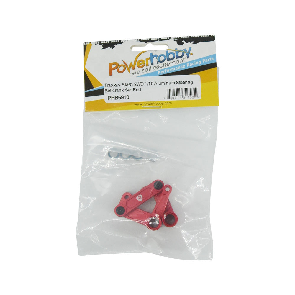 Powerhobby Aluminum Steering Bellcrank Draglink FOR Traxxas Slash Ruster Bandit Red - PowerHobby