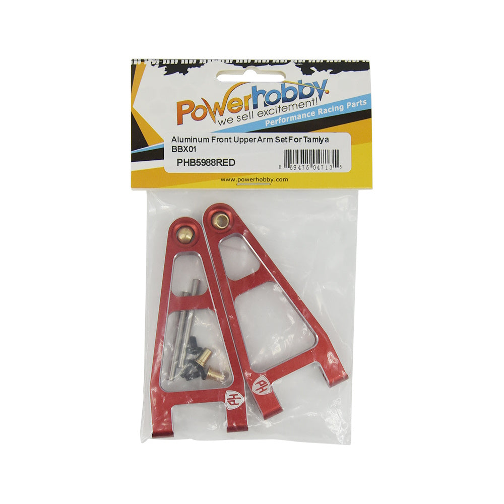 Powerhobby Aluminum Front Upper Suspension Arms Red Tamiya BB-01 - PowerHobby