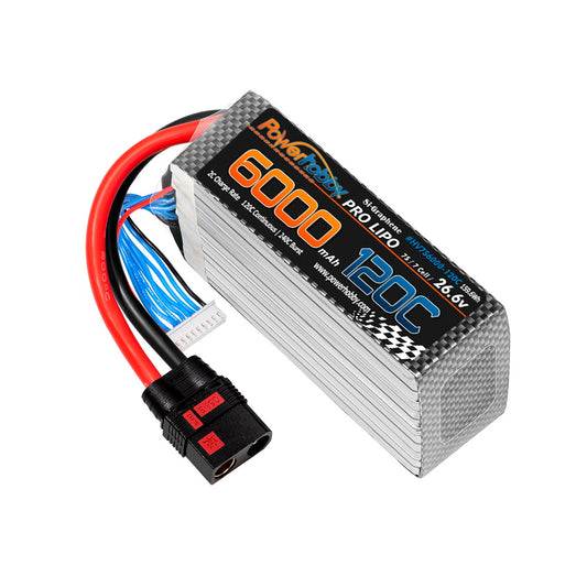 Powerhobby 6s 22.8V 6000mah 120c GRAPHENE + HV Lipo Battery w QS8 Plug - PowerHobby