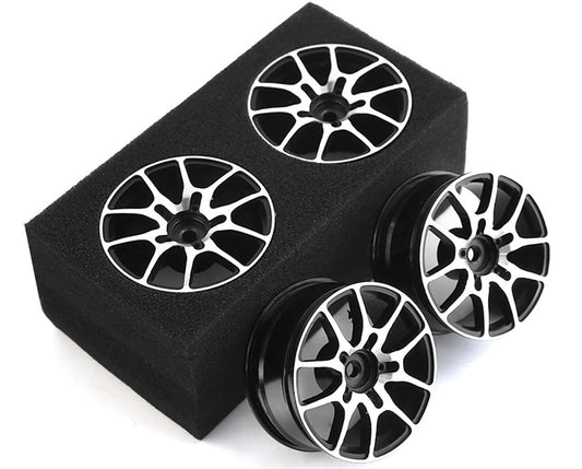 Powerhobby 1/10 Touring Car Aluminum Wheels Black (4) 12mm Hex - PowerHobby