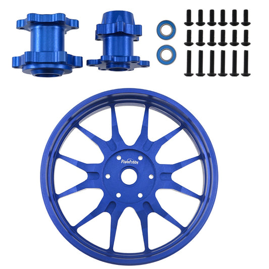 Powerhobby 7075 Aluminum Rear Wheel w Hubs Blue Losi Promoto MX - PowerHobby