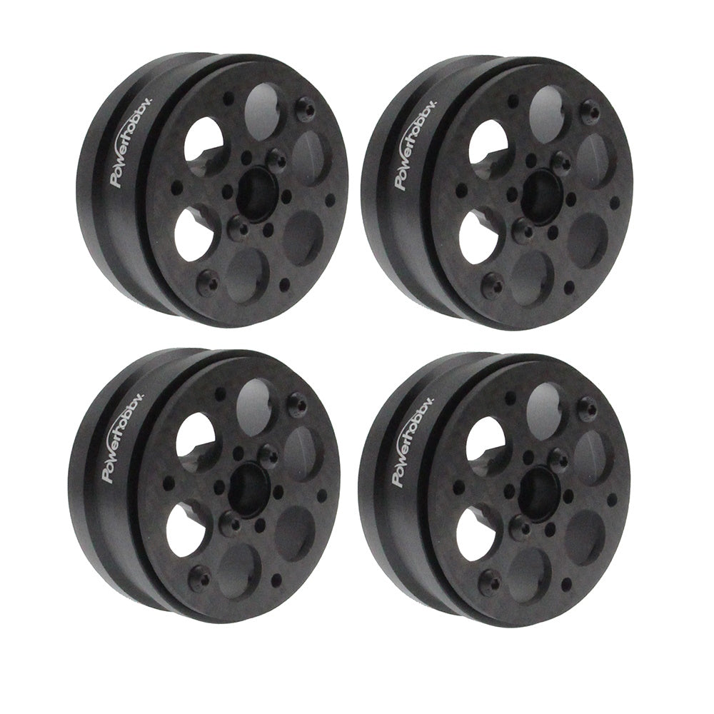 Powerhobby 1.9" Carbon Fiber Lightweight Beadlock Wheels D 1/10 Rock Crawler - PowerHobby