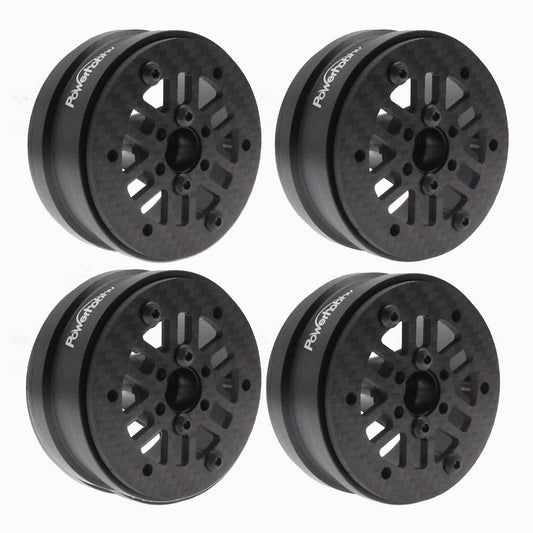 Powerhobby 1.9" Carbon Fiber Lightweight Beadlock Wheels F 1/10 Rock Crawler - PowerHobby