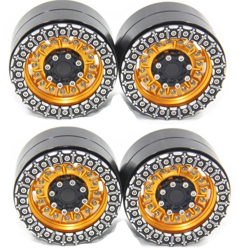 Powerhobby Aluminum 2.2" Beadlock Wheels Gold (4) 1/10 Rock Crawler - PowerHobby