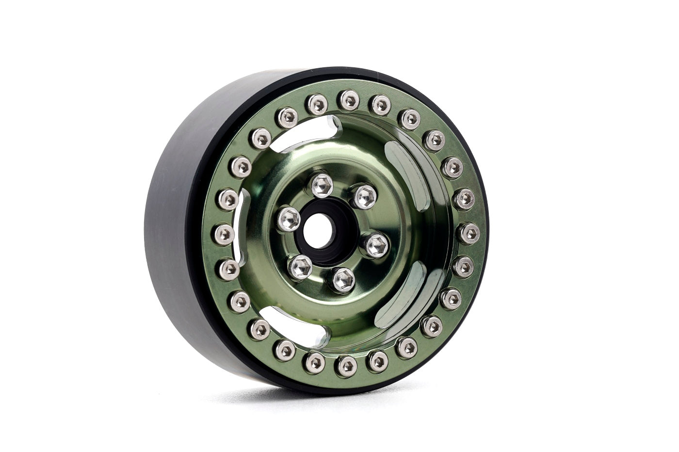 Powerhobby B6 Aluminum 1.9 Beadlock Wheels 9mm Hubs Green (4) 1/10 Rock Crawler - PowerHobby