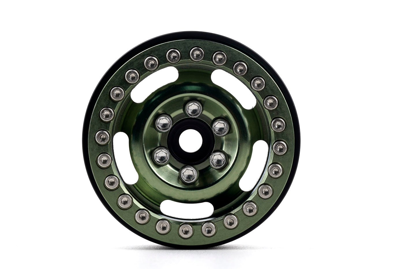 Powerhobby B6 Aluminum 1.9 Beadlock Wheels 9mm Hubs Green (4) 1/10 Rock Crawler - PowerHobby