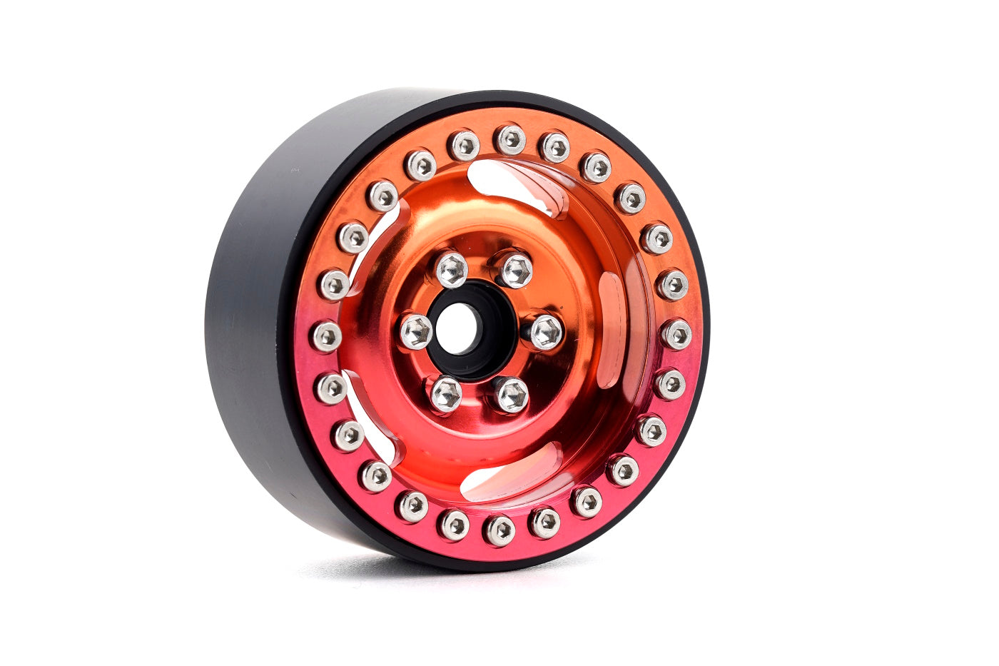 Powerhobby B6 Aluminum 1.9 Beadlock Wheels Orange / Red (4) 1/10 Rock Crawler - PowerHobby