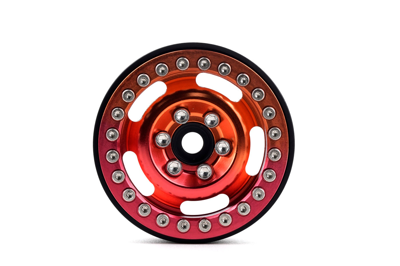 Powerhobby B6 Aluminum 1.9 Beadlock Wheels Orange / Red (4) 1/10 Rock Crawler - PowerHobby