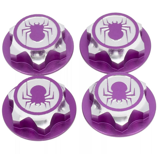 Powerhobby 1/8 Aluminum 17mm Wheel Nuts 4pcs Purple - PowerHobby