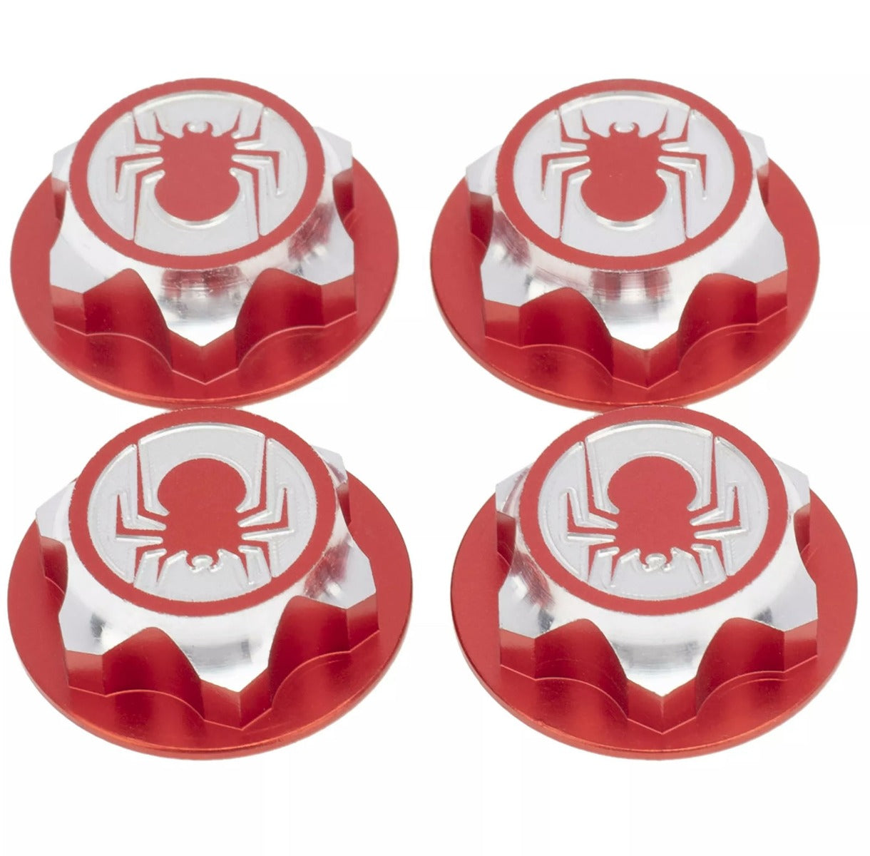 Powerhobby 1/8 Aluminum 17mm Wheel Nuts 4pcs Red - PowerHobby