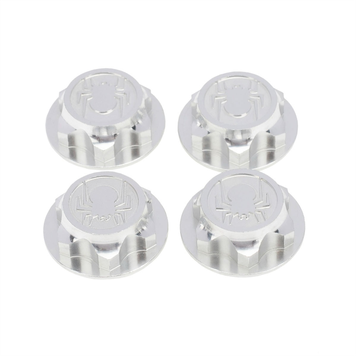 Powerhobby 1/8 Aluminum 17mm Wheel Nuts 4pcs Silver - PowerHobby