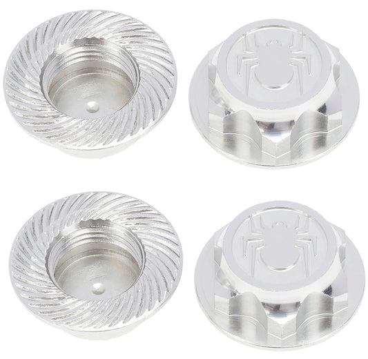 Powerhobby 1/8 Aluminum 17mm Wheel Nuts 4pcs Silver - PowerHobby