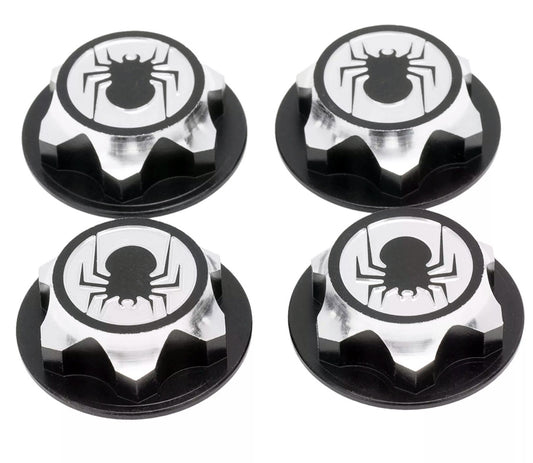 Powerhobby 1/8 Aluminum 17mm Wheel Nuts 4pcs Black - PowerHobby