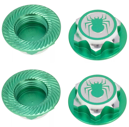 Powerhobby 1/8 Aluminum 17mm Wheel Nuts 4pcs Green - PowerHobby