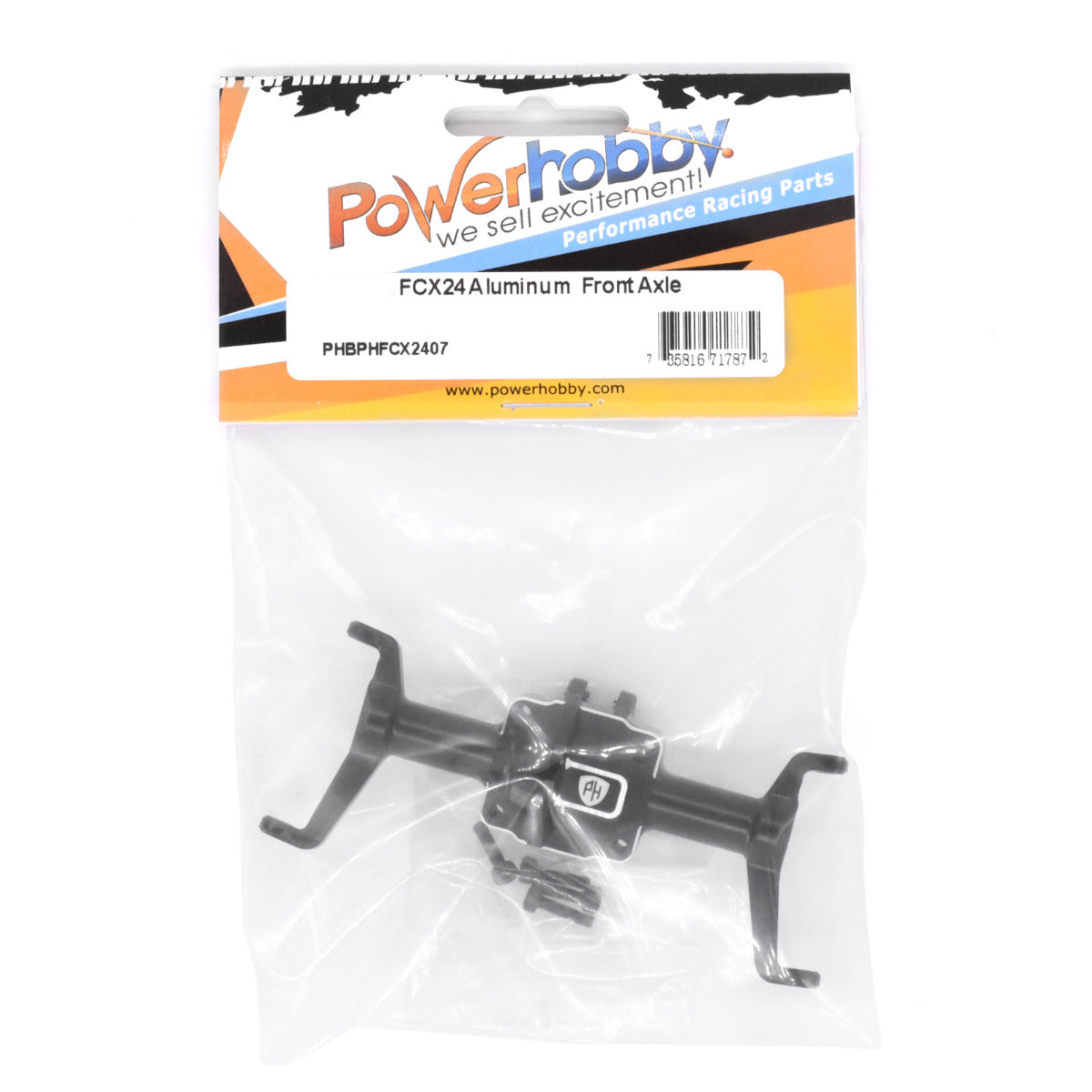 Powerhobby Aluminum Front Axle FMS FCX24 Black - PowerHobby