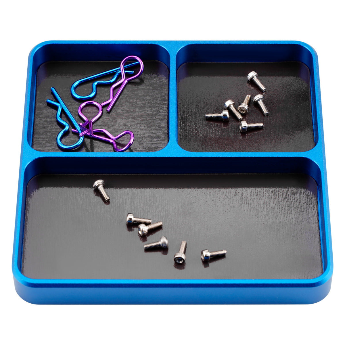 Powerhobby Metal Screw Tray w Magnetic Pad Holder Blue - PowerHobby