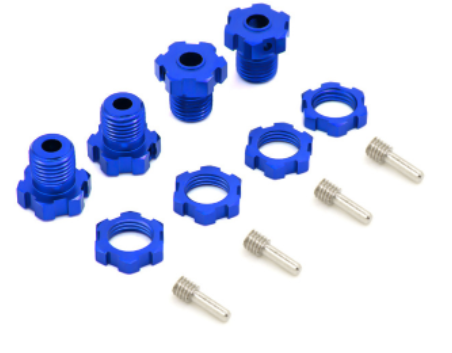 Powerhobby 17mm Splined Wheel Hub Set FITS Traxxas E-Max Revo Summit T-Maxx Blue - PowerHobby