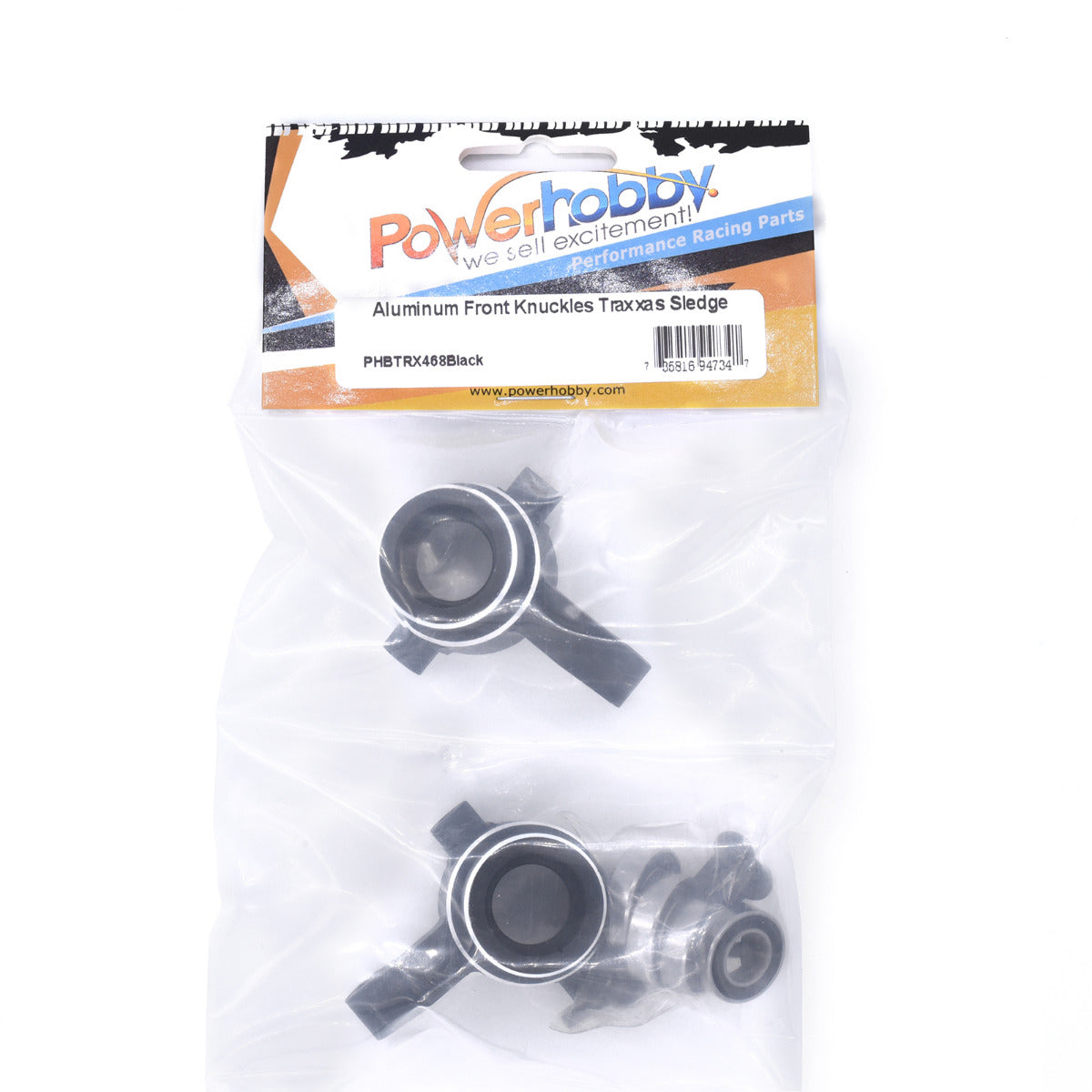 Powerhobby Aluminum Front Knuckles with Bearings FOR Traxxas Sledge Black - PowerHobby