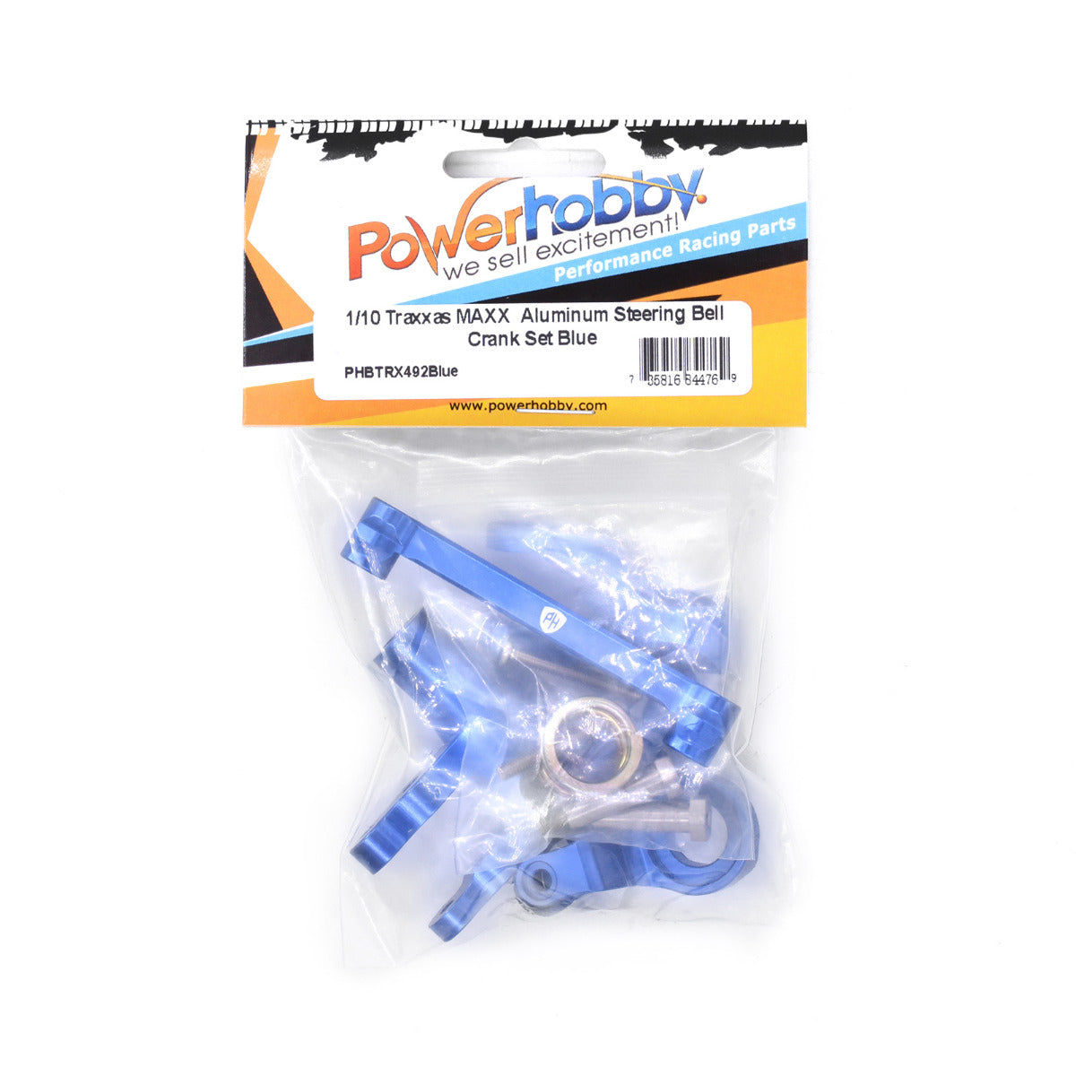 Powerhobby Aluminum Steering Bell Crank FOR Traxxas Maxx Blue - PowerHobby