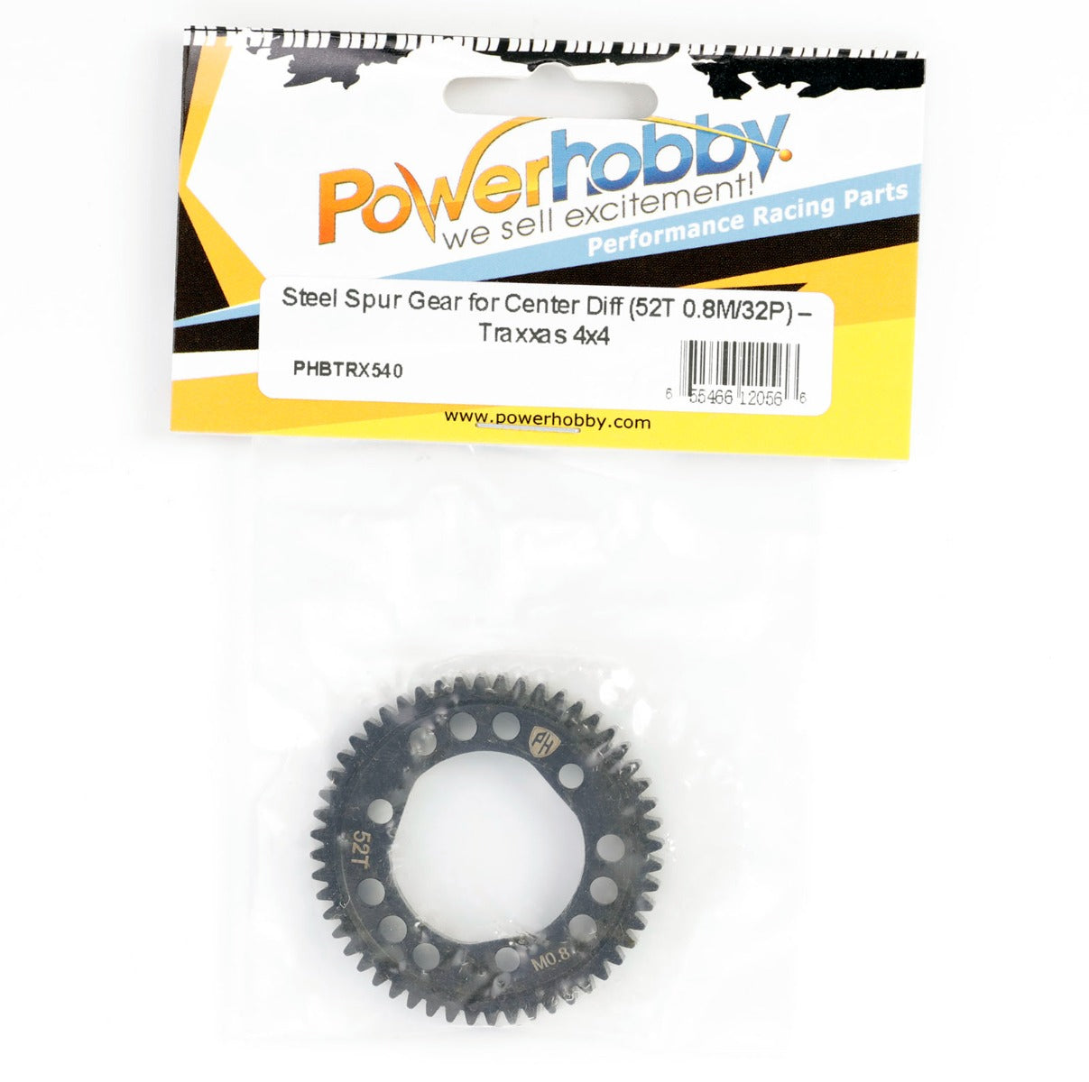 Powerhobby Hardened Steel Spur Gear for Center Diff 52T 0.8 32P FOR Traxxas 4x4 - PowerHobby