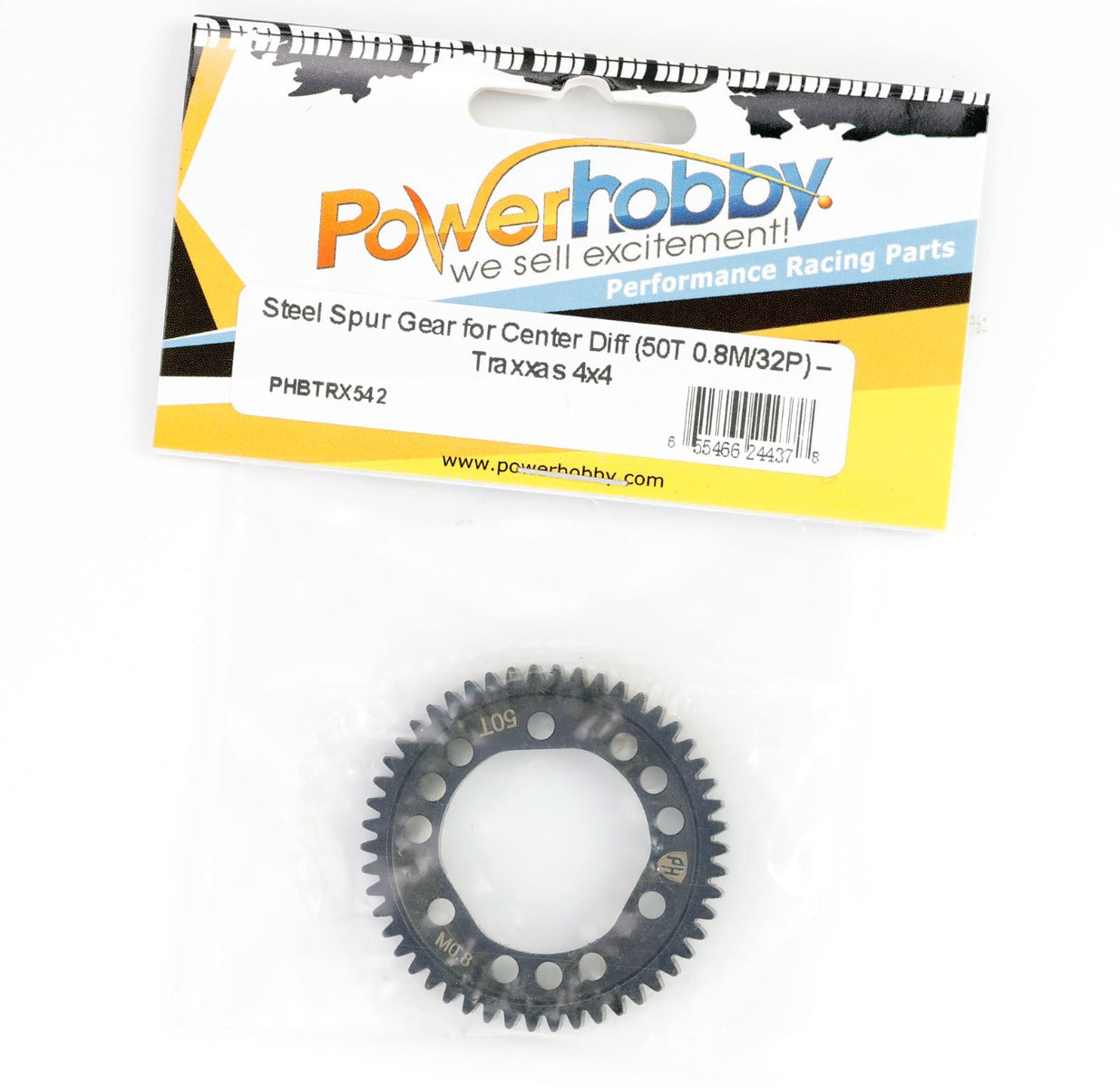 Powerhobby Hardened Steel Spur Gear for Center Diff 50T 0.8 32P FOR Traxxas 4x4 - PowerHobby