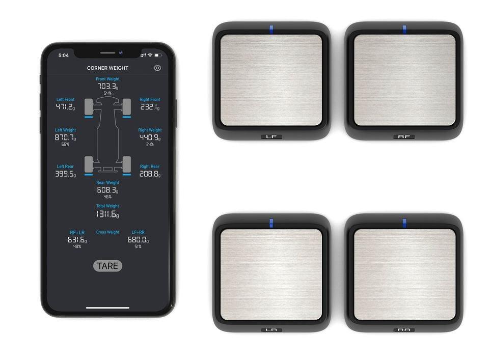 Powerhobby SCWS2000 Bluetooth RC Corner Weight Scale System w/ 4 Scales - PowerHobby