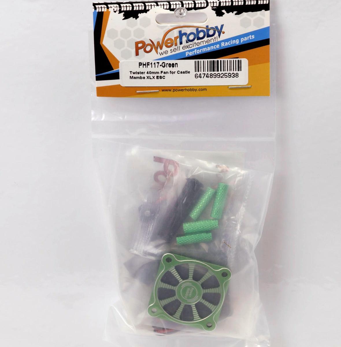 Powerhobby Twister Castle Mamba XLX ESC High Speed Aluminum Cooling Fan Green - PowerHobby