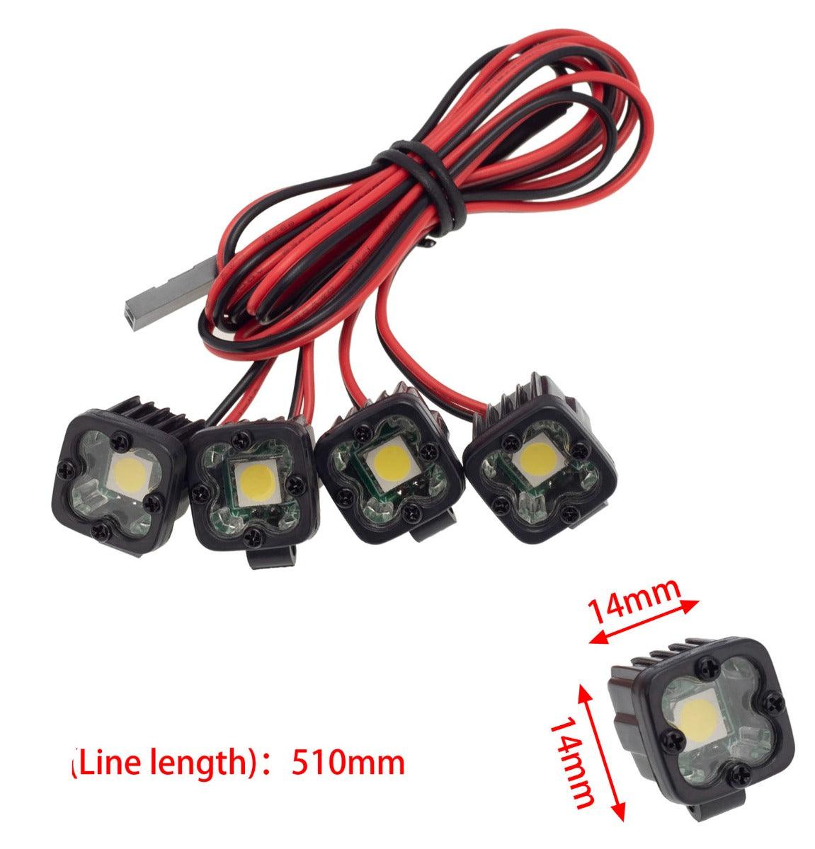 PowerHobby RC 4 Single LED Lights Headlights Spotlight for 1/10 1/8 - PowerHobby